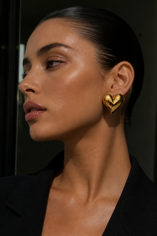 Maeve Heart Gold Earrings