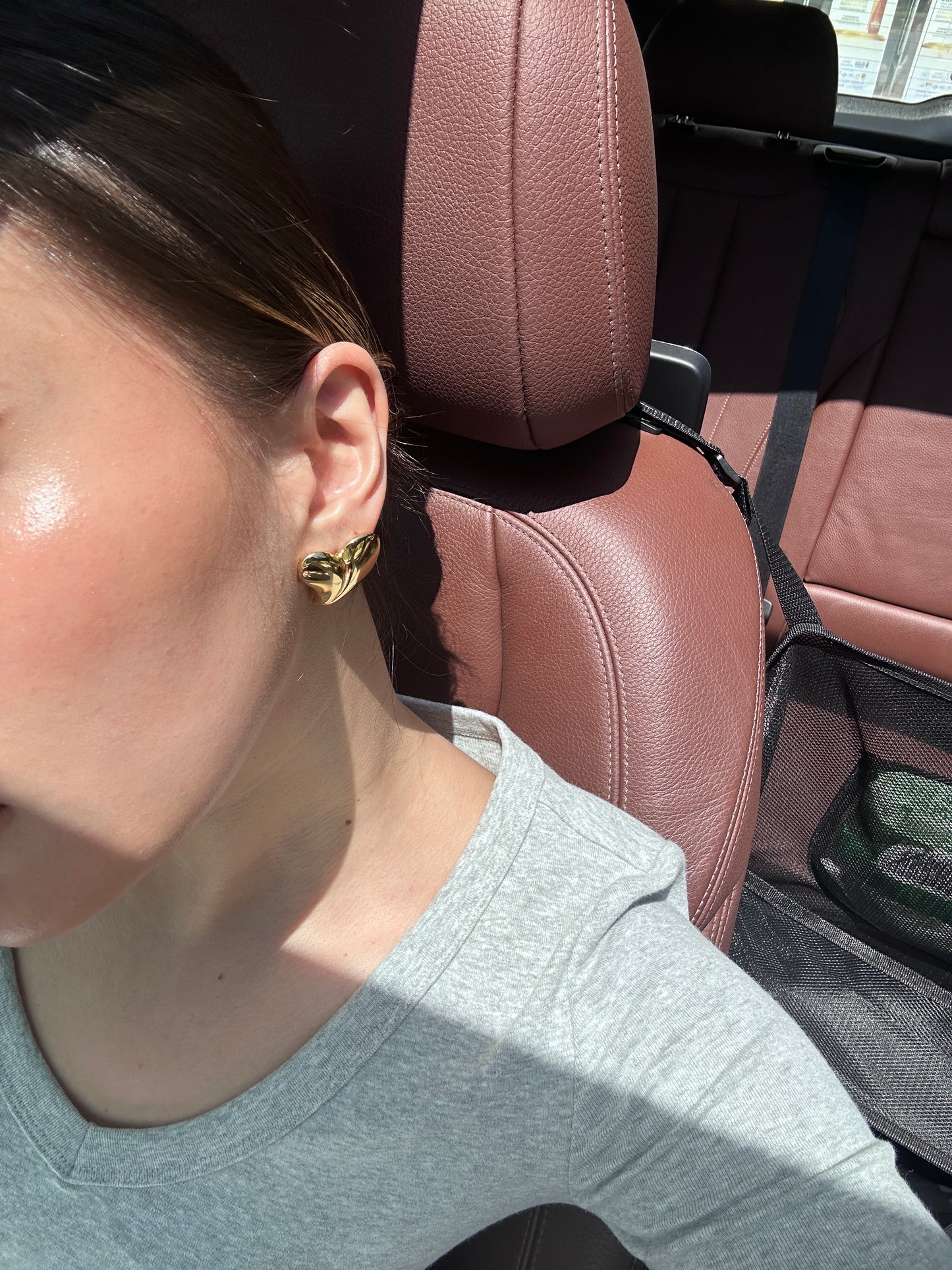 Maeve Heart Gold Earrings