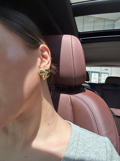 Maeve Heart Gold Earrings